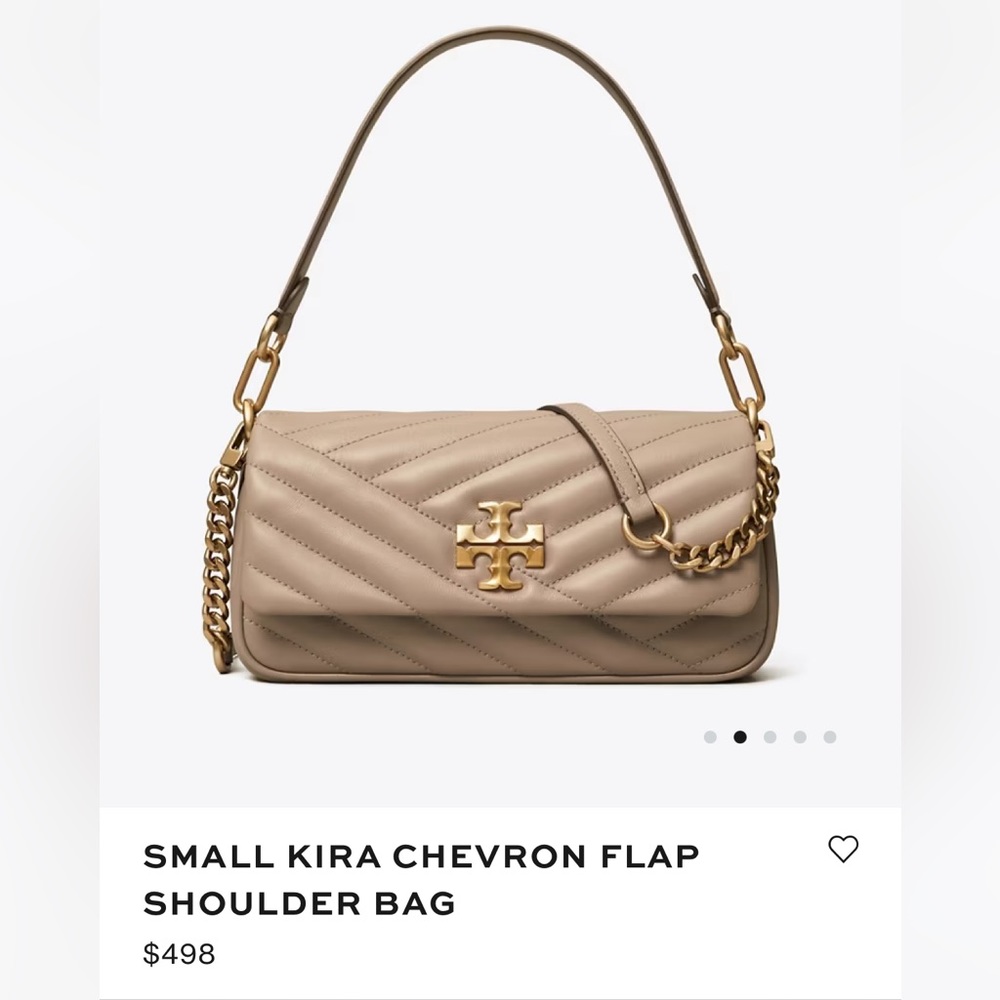 Small Kira Flap Shoulder Bag is a compact day-to-is night, nude color NWT